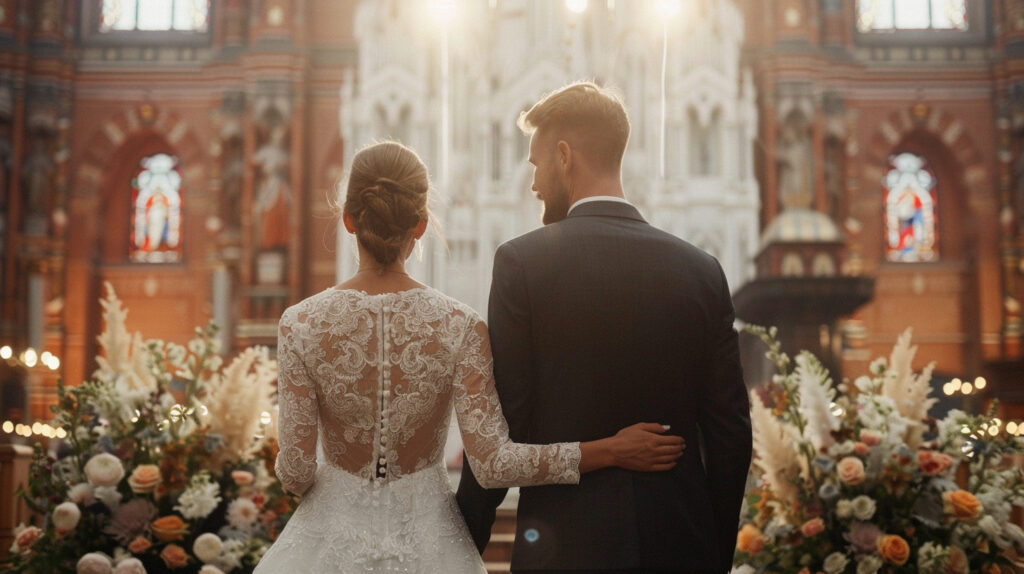 Kirchliche Hochzeit by Fotograf Michael Tschuschner Kirche mit Brautpaar bei der Trauung